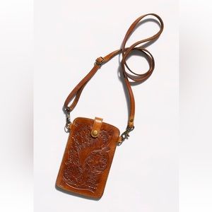 Free People Tooled Leather Lanyard